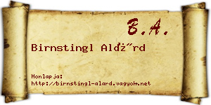 Birnstingl Alárd névjegykártya
